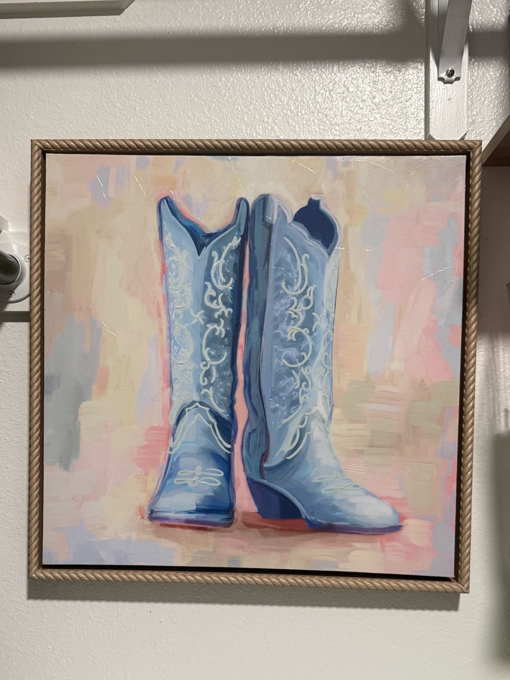Blue Cowboy Boots Wall Art Painting